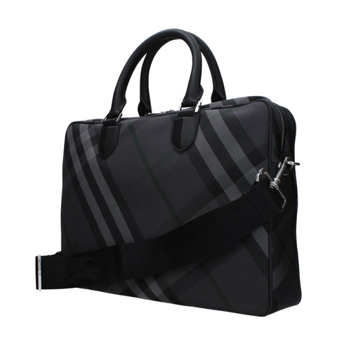 Burberry Signature Check Business Bag – Grigio/Argento