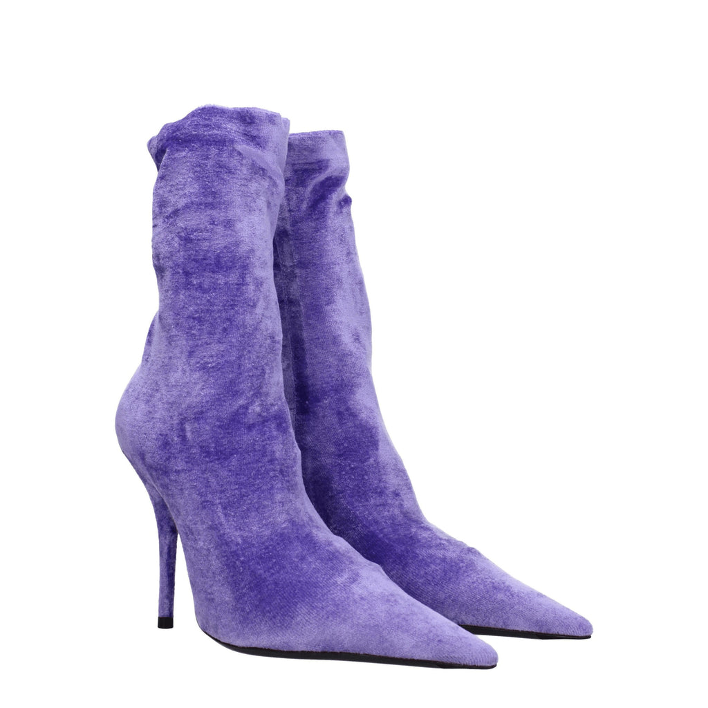 Balenciaga Women’s Pointed Velvet Stiletto Boots – Viola