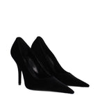 Balenciaga Women’s Pointed Velvet Pumps – Black