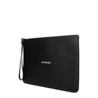 Balenciaga Large Leather Clutch Bag – Black