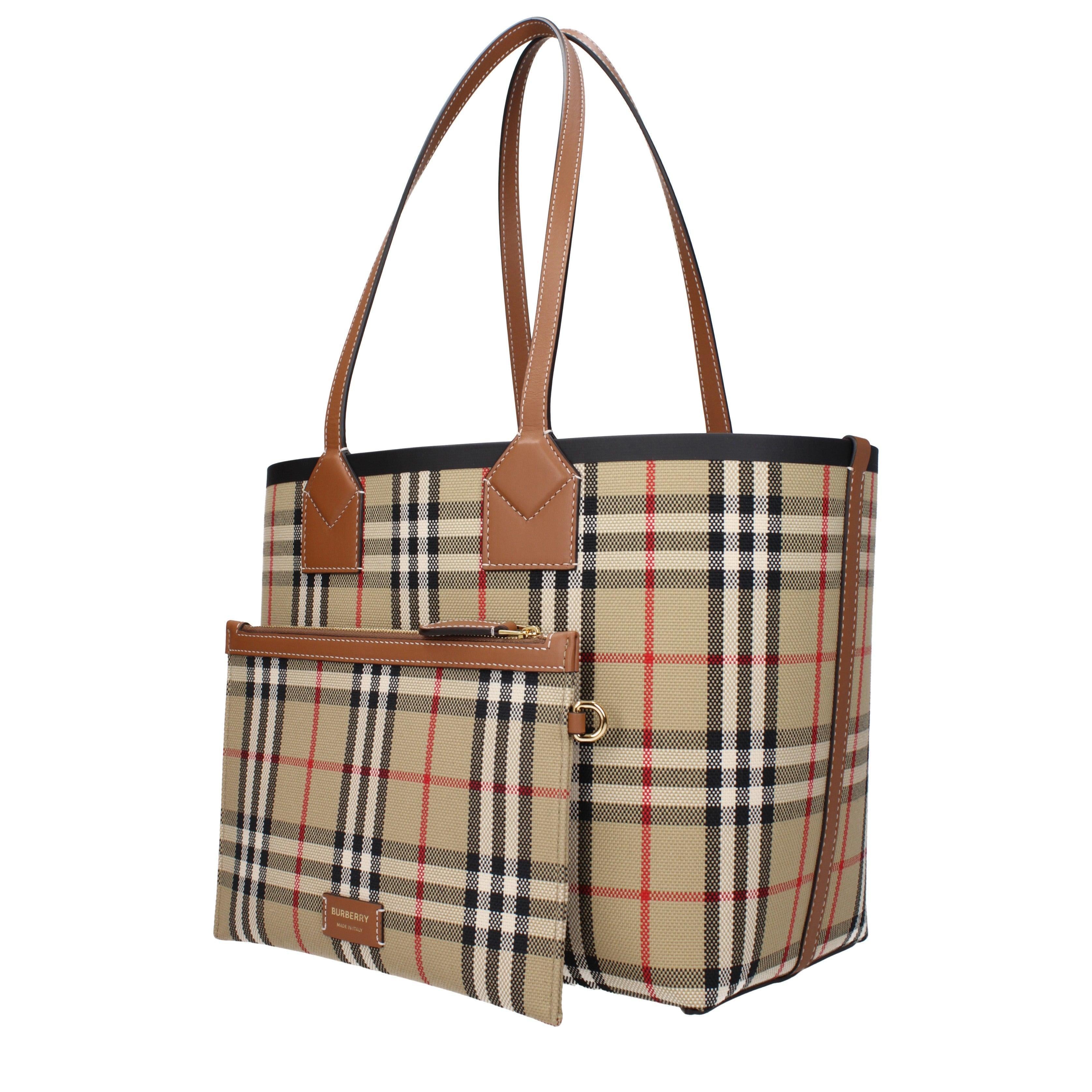Burberry Check Medium Tote Brown with Detachable Pouch Secondary image