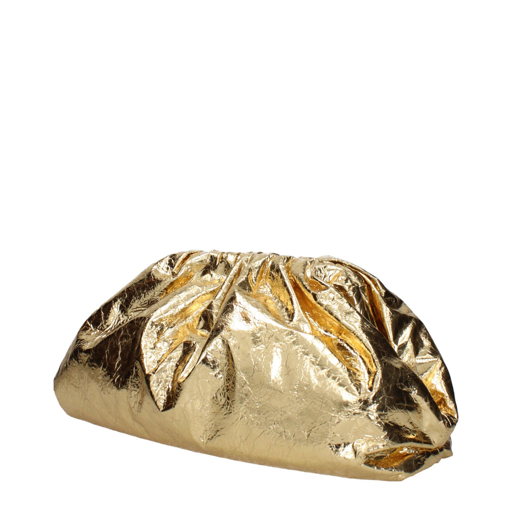 Bottega Veneta Oversized Clutch Bag in Metallic Gold