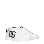 Dolce & Gabbana Women’s Logo Patch Sneakers – White & Black