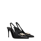 Dolce & Gabbana Women's Slingback Patent Leather Heels with Logo Detail