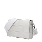 Bottega Veneta Women’s Maxi Intrecciato White Leather Bag with AirPods Pouch