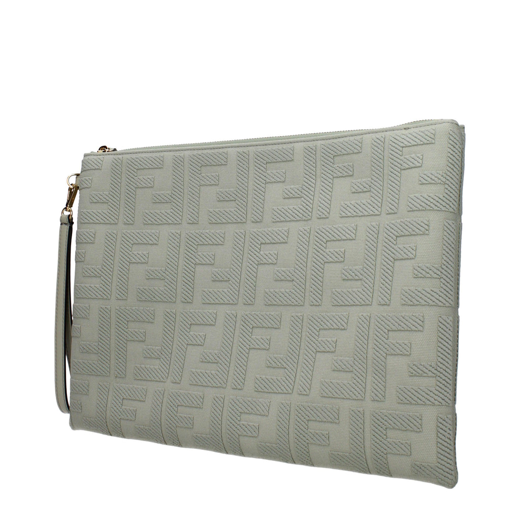 Fendi Verde FF Embossed Clutch Bag