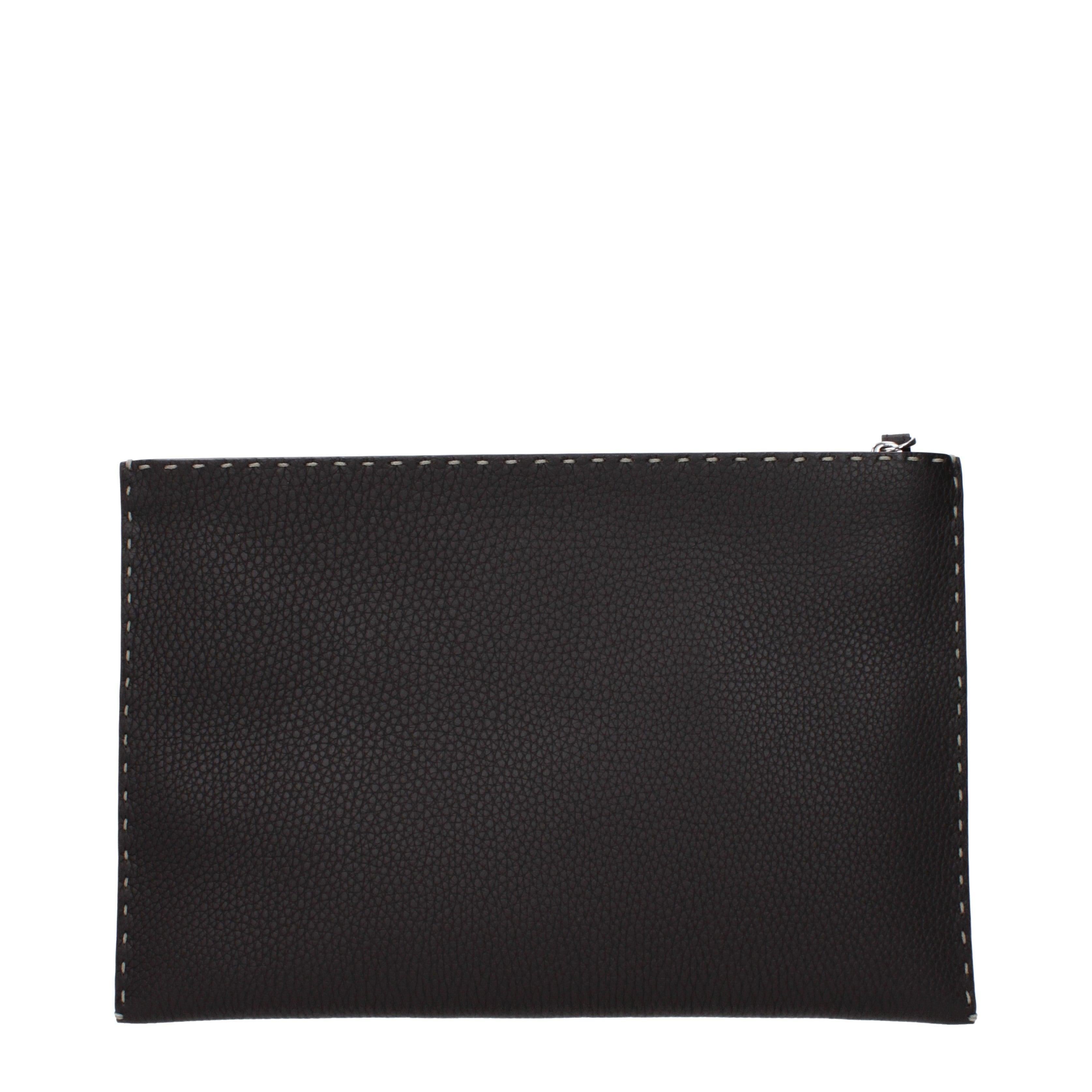Fendi Men’s Leather Clutch – Marrone Ebano Elegance Secondary image