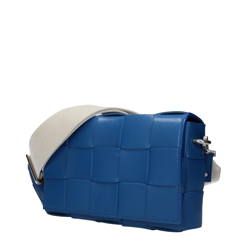 Bottega Veneta Women’s Maxi Intrecciato Blue Leather Bag with AirPods Pouch