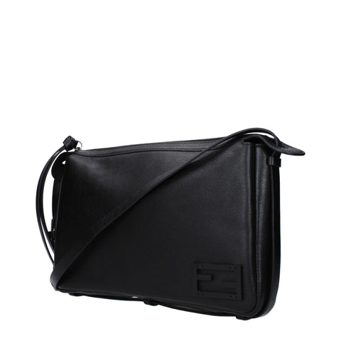 Fendi Black Leather Crossbody Bag for Men