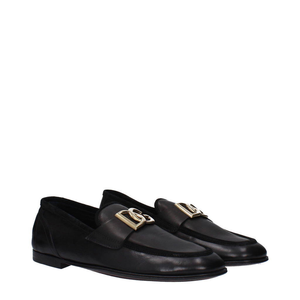 Dolce & Gabbana Men’s Leather Loafer with DG Buckle