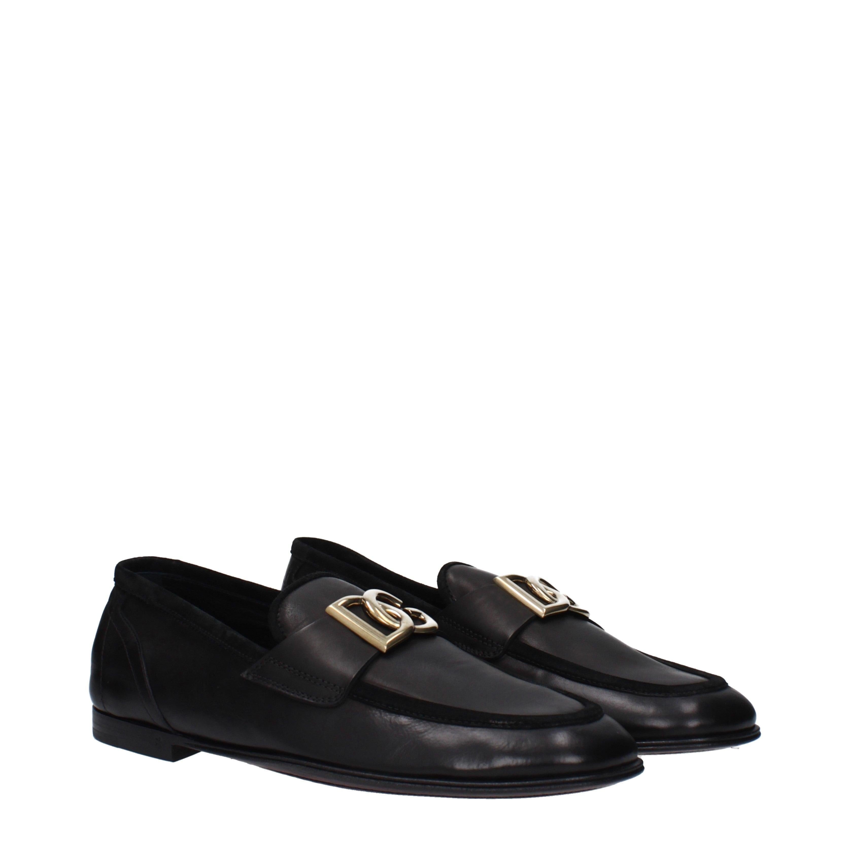 Dolce & Gabbana Men’s Leather Loafer with DG Buckle