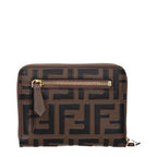 Fendi Women's FF Embossed Brown Leather Wallet