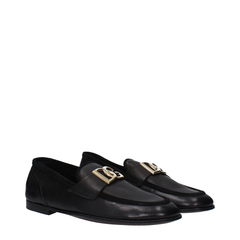 Dolce & Gabbana Men’s Leather Loafer with DG Buckle