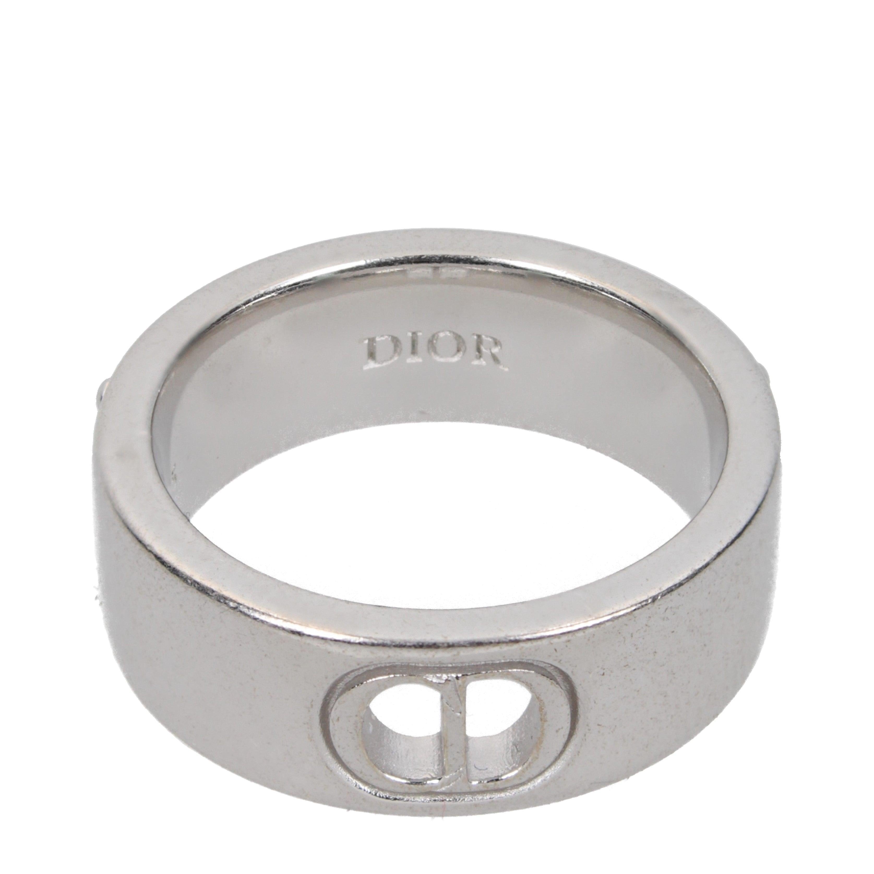 DIOR Men's Engraved Silver Ring