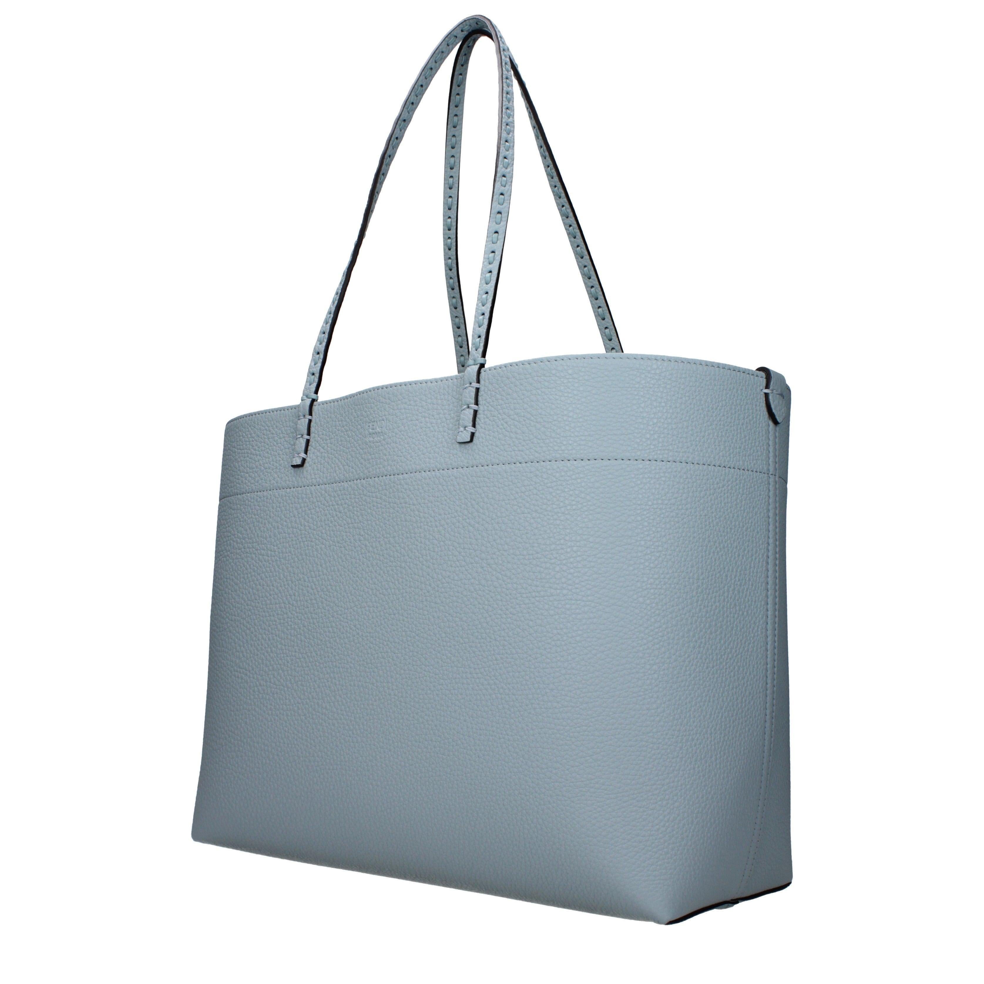Fendi Medium Roll Light Blue Selleria shopper with 218 hand-sewn topstitches Secondary image