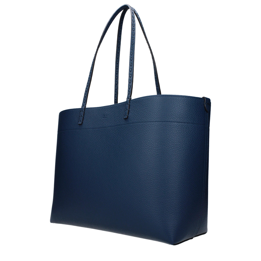 Fendi Medium Roll Navy Selleria shopper with 218 hand-sewn topstitches