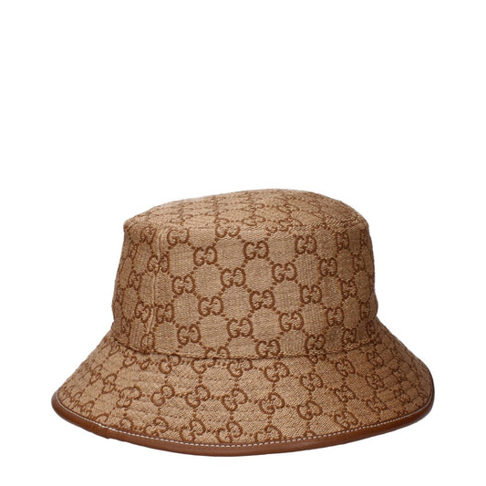 Gucci Beige & Camel Fabric Hat