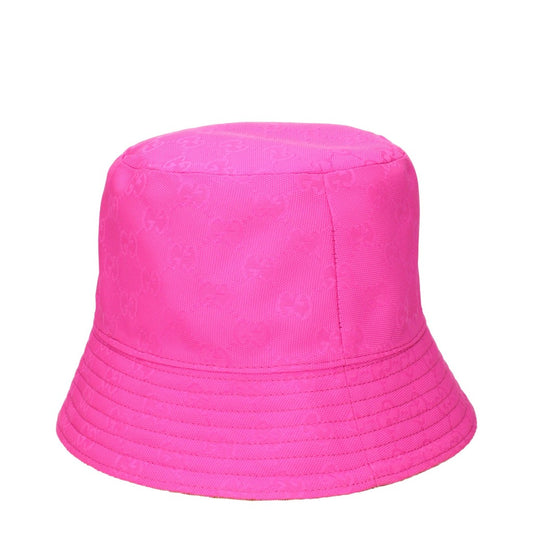 Gucci Beige and Rosa Fluo Cotton Blend Hat