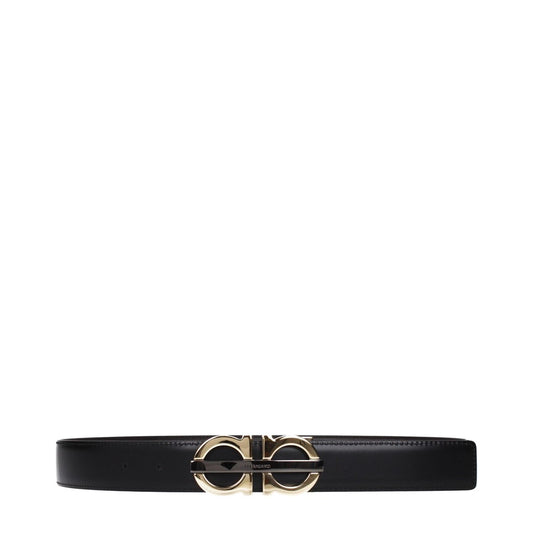Salvatore Ferragamo Brown and Black Leather Belt