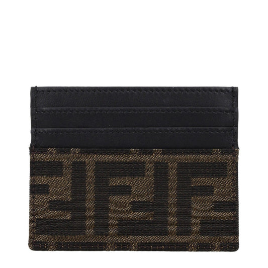 Fendi Brown and Black Leather Card Holder