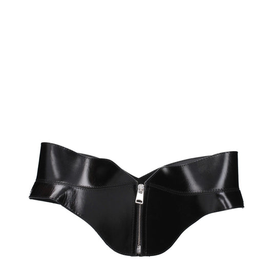 Alexander McQueen Black Belt with Silver Details