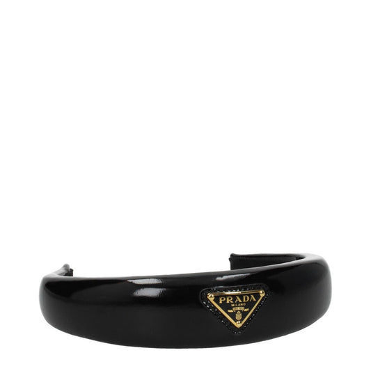 Prada Black Vernice Patent Leather Hair Accessory