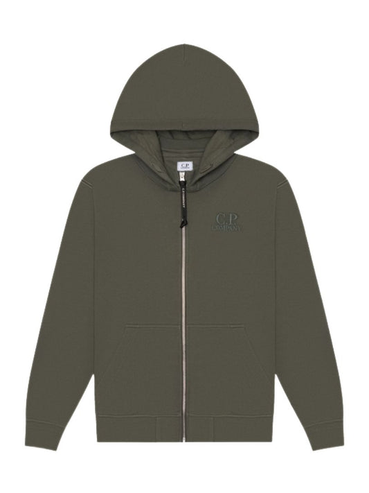 C.P. Company Gunmetal Cotton Zip Hoodie