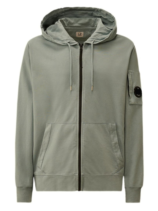 C.P. Company Silver Blue Cotton Zip Hoodie
