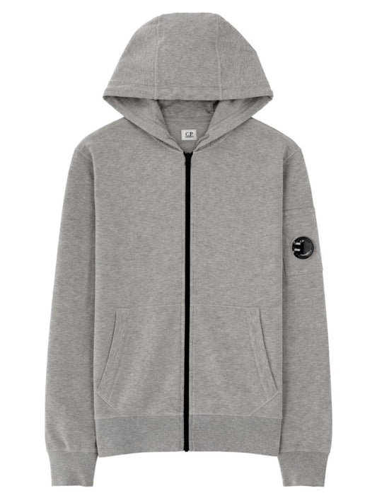 C.P. Company Greystone Melange Cotton Zip Hoodie