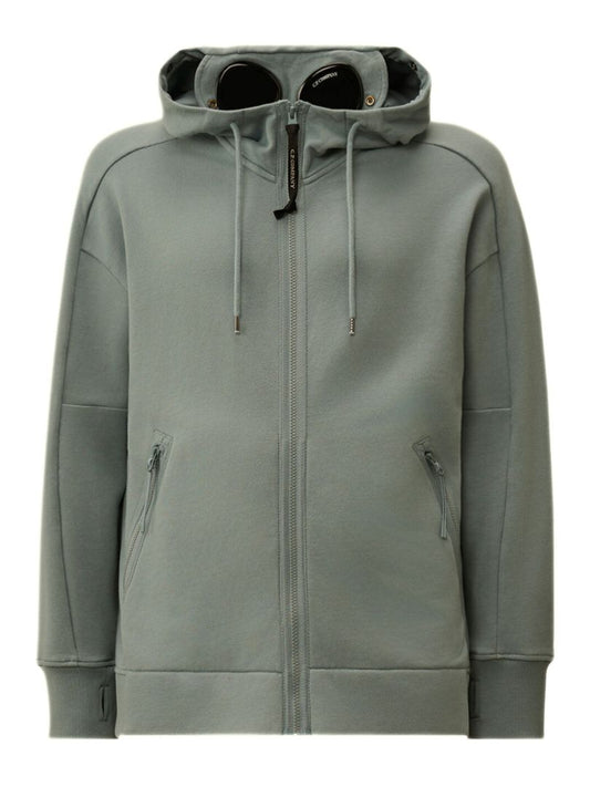 C.P. Company Cotton Zip Hoodie – Silver Blue