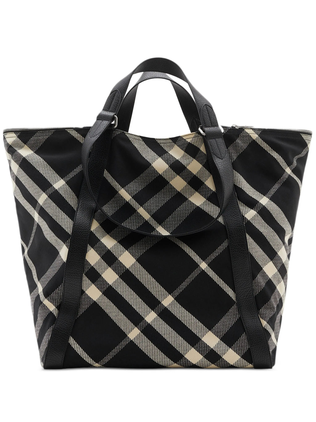 Burberry Festival Check Canvas Tote Bag – Black Ivory
