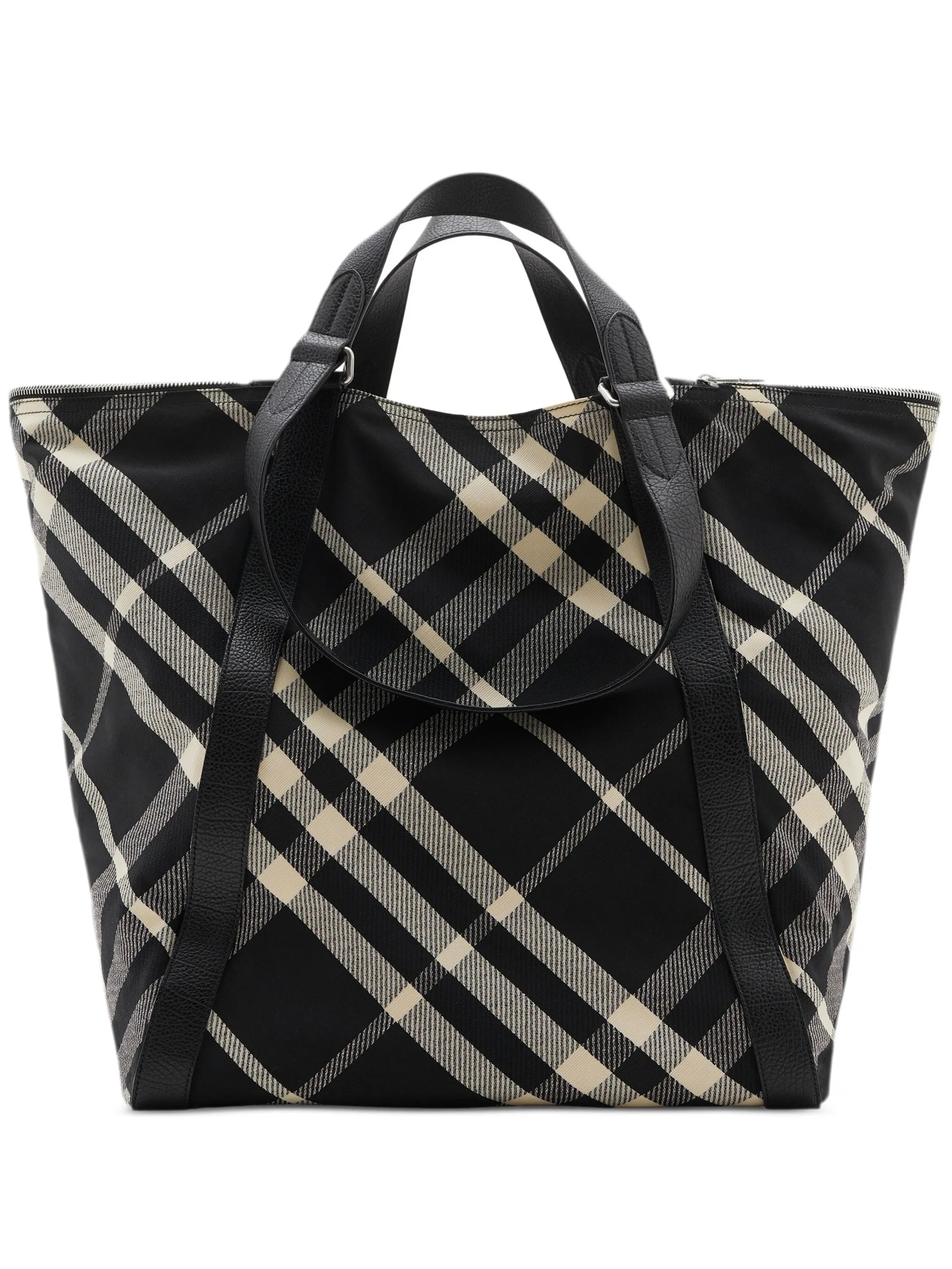 Burberry Festival Check Canvas Tote Bag – Black Ivory