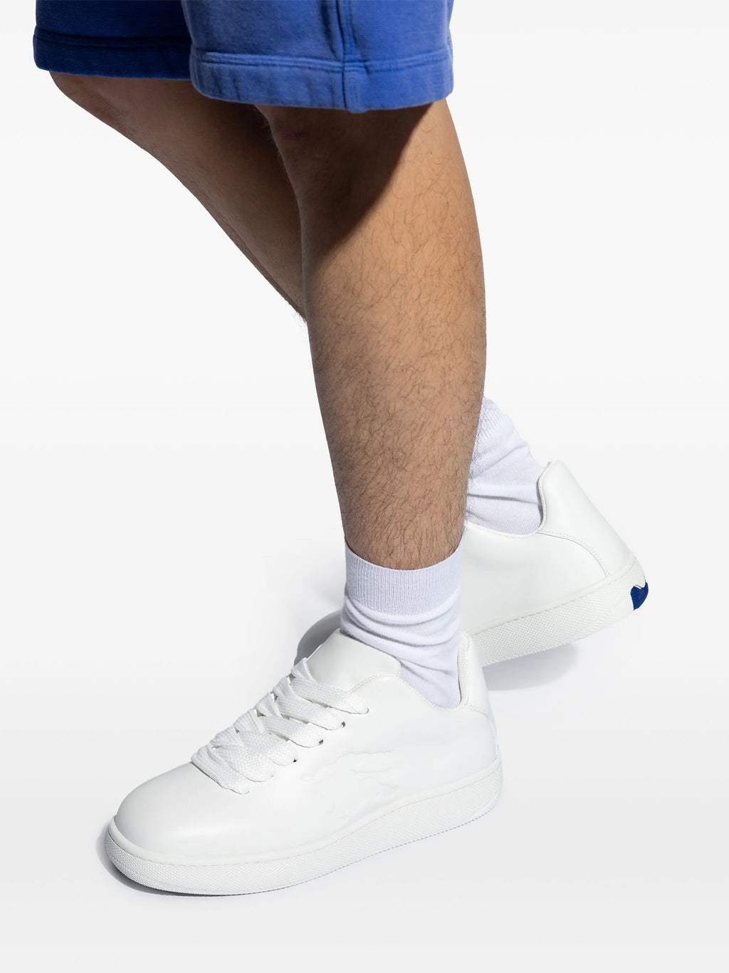 Burberry Twisted Metal Detail Leather Sneakers