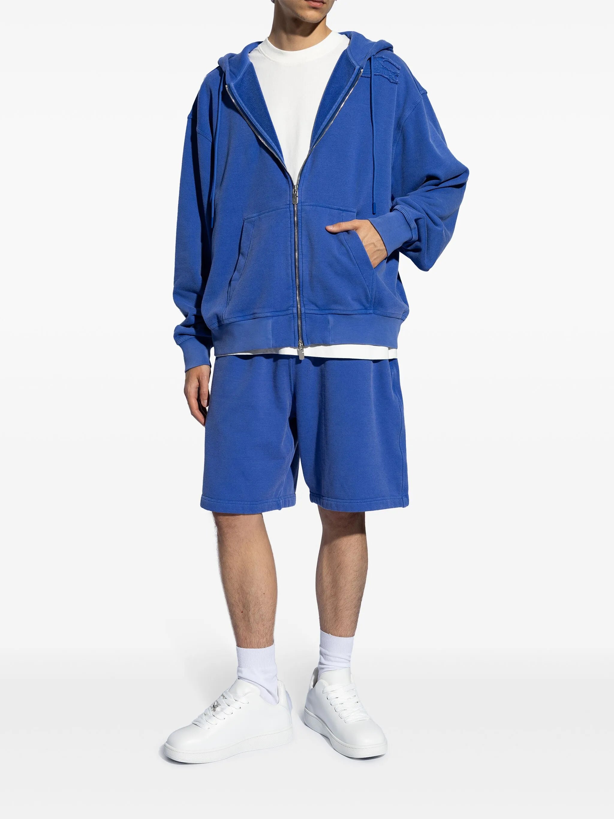 Burberry Twisted Metal Detail Leather Sneakers