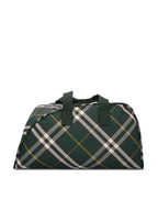 Burberry Large Shield Check-pattern Zipped Duffle Bag