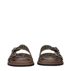 Fendi Men’s FF Mono Canvas & Leather Flip-Flops Marrone