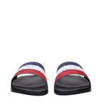 Moncler Men’s Logo Slide Slippers – Tricolor Rubber Pool Slides