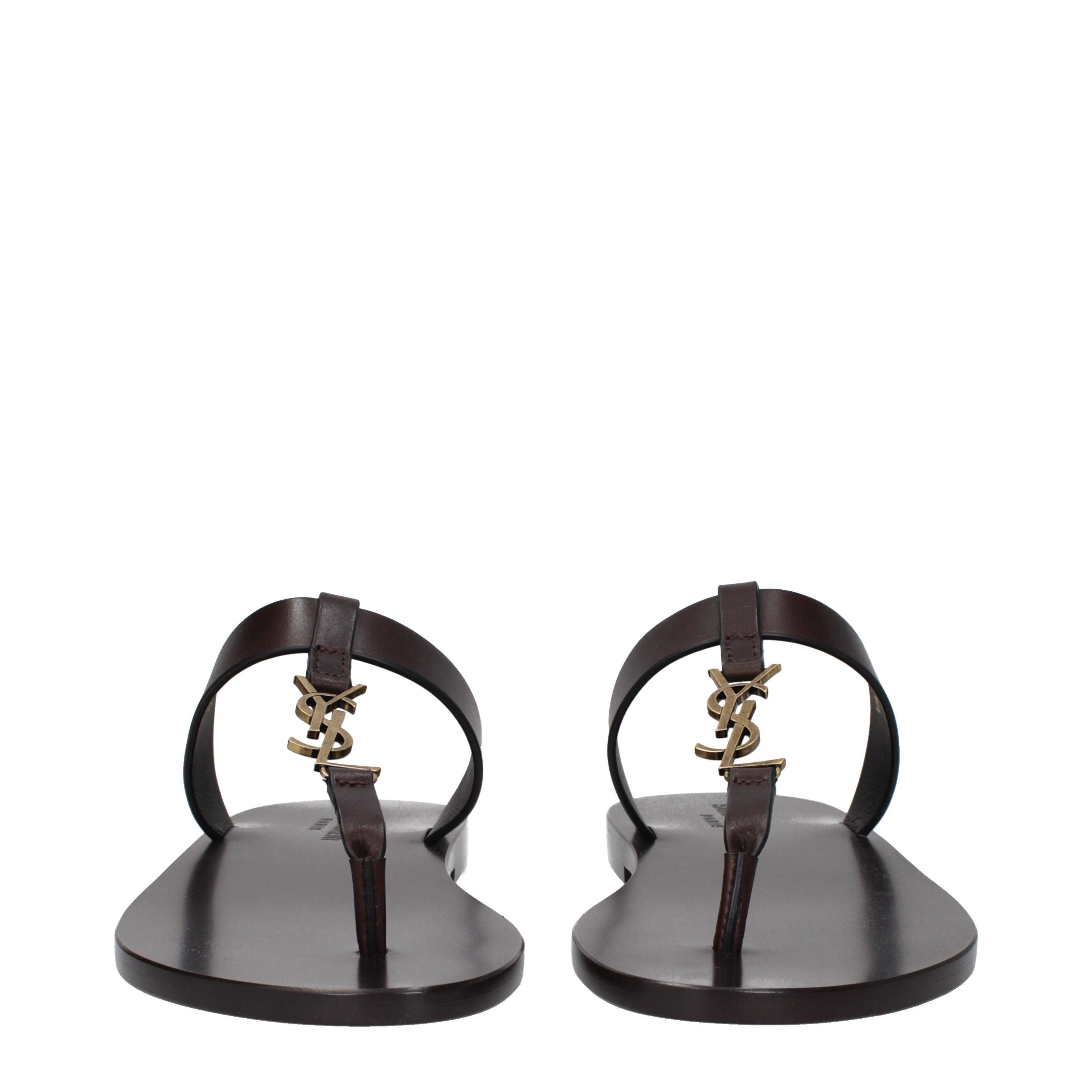 YSL CASSANDRE slides in smooth leather