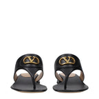 Valentino Garavani VLogo Signature Leather Heeled Sandals – Women’s Black