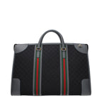 Gucci Large GG Supreme Canvas Duffle Bag with Web Stripe