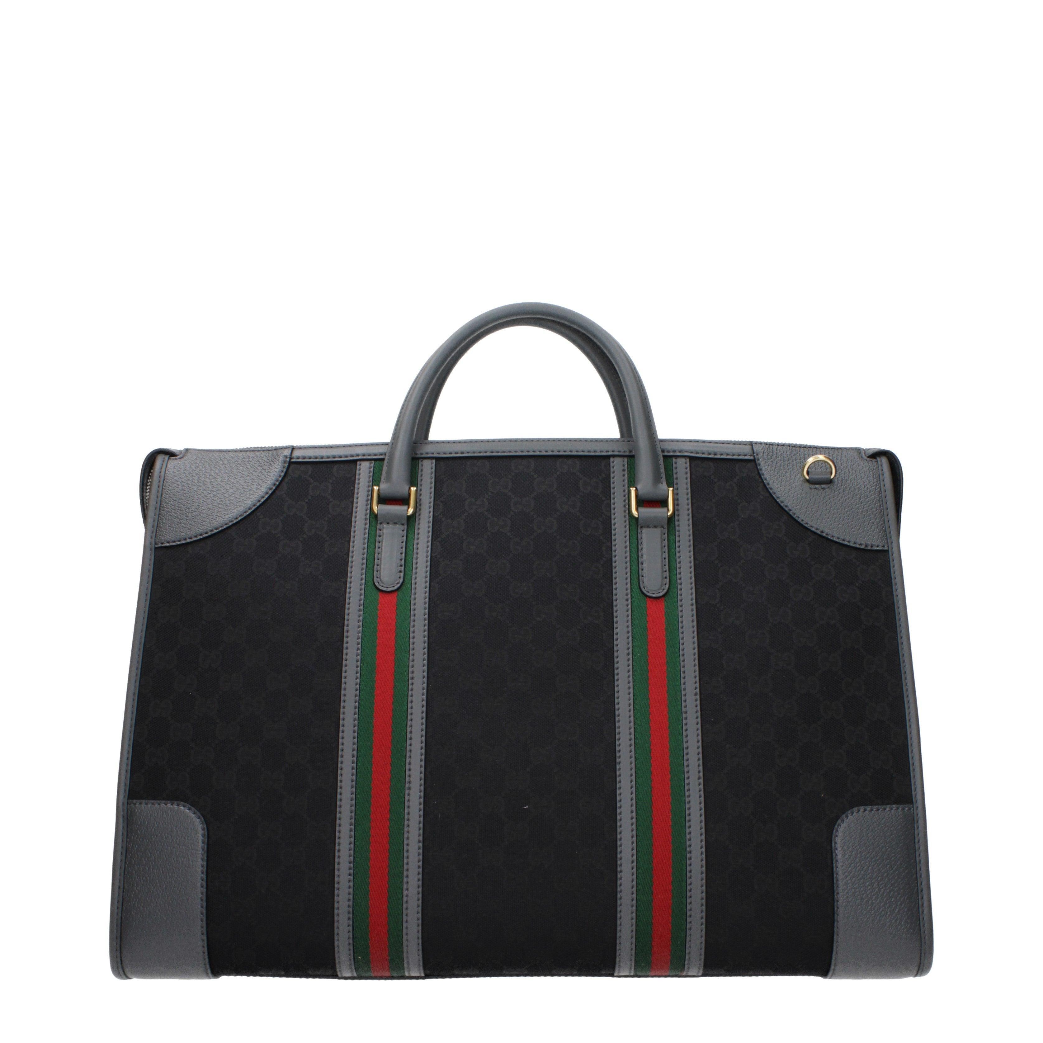 Gucci Large GG Supreme Canvas Duffle Bag with Web Stripe