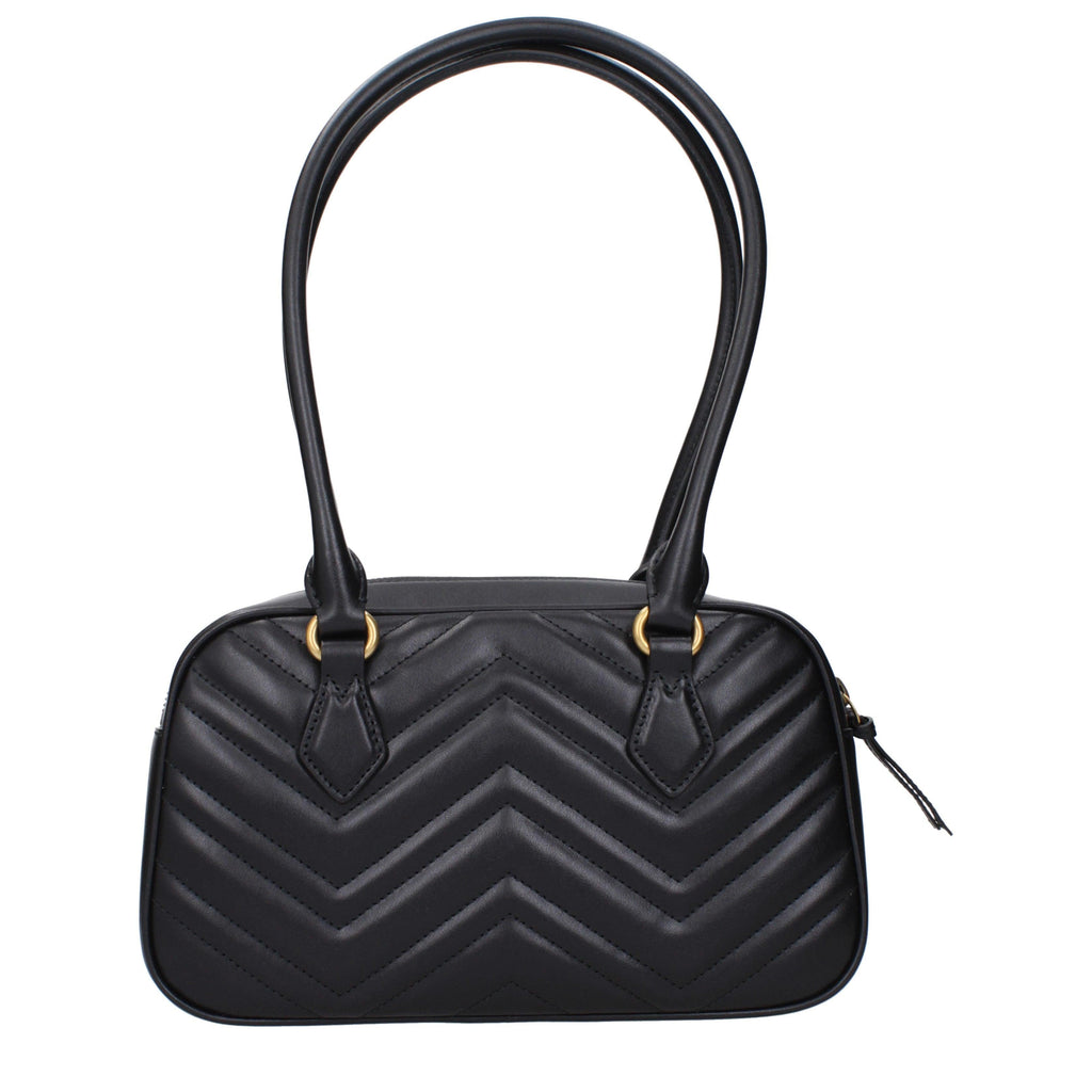 Gucci Small GG Marmont Shoulder Bag in Black Matelassé Leather