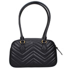 Gucci Small GG Marmont Shoulder Bag in Black Matelassé Leather