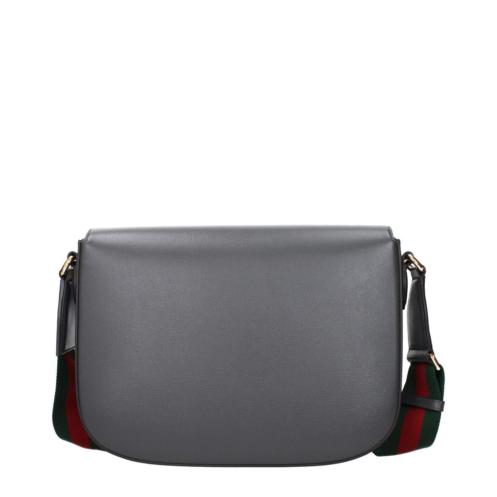 Gucci Horsebit 1955 Shoulder Bag in Grey Leather