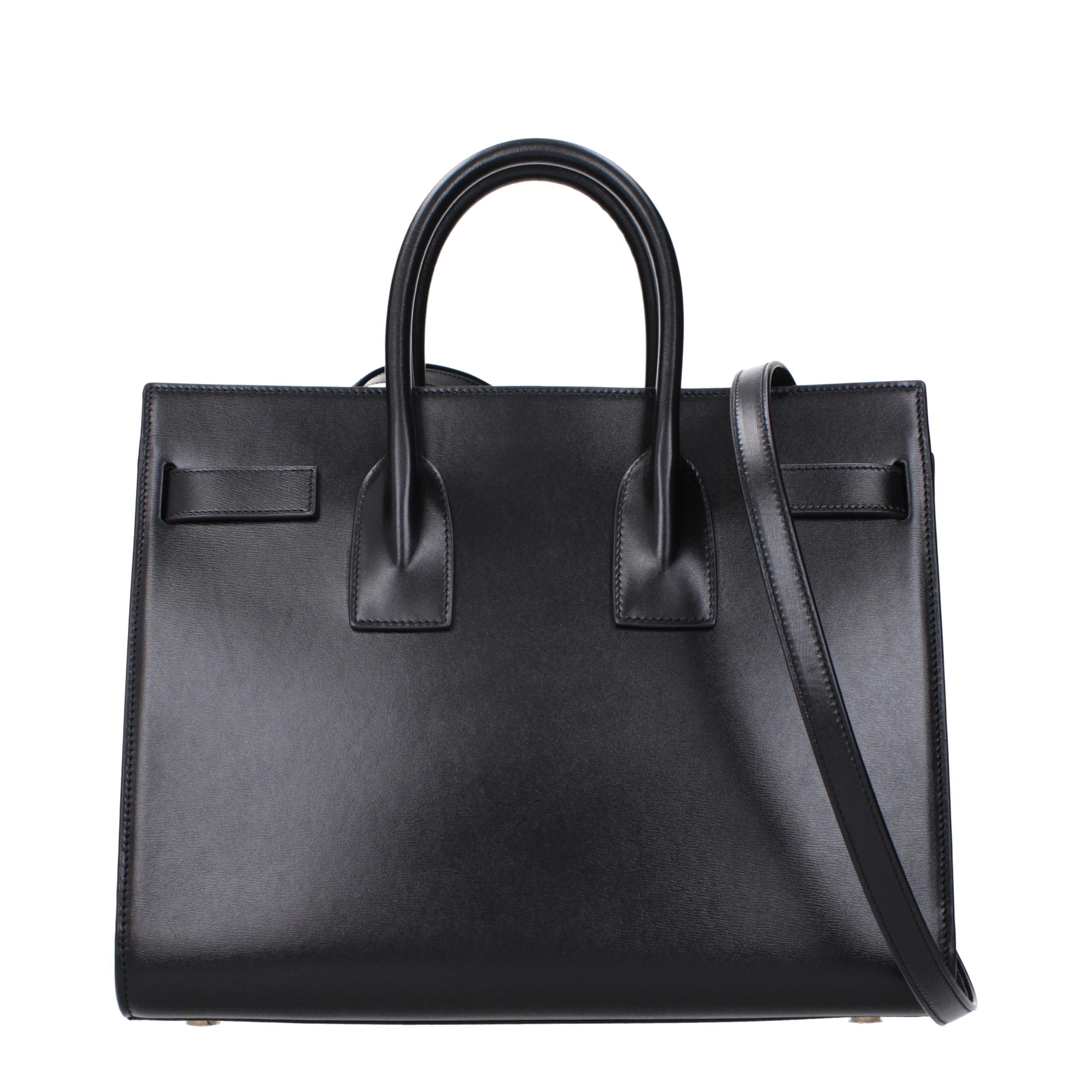 Saint Laurent Sac de Jour Tote Bag Black Leather Gold Hardware