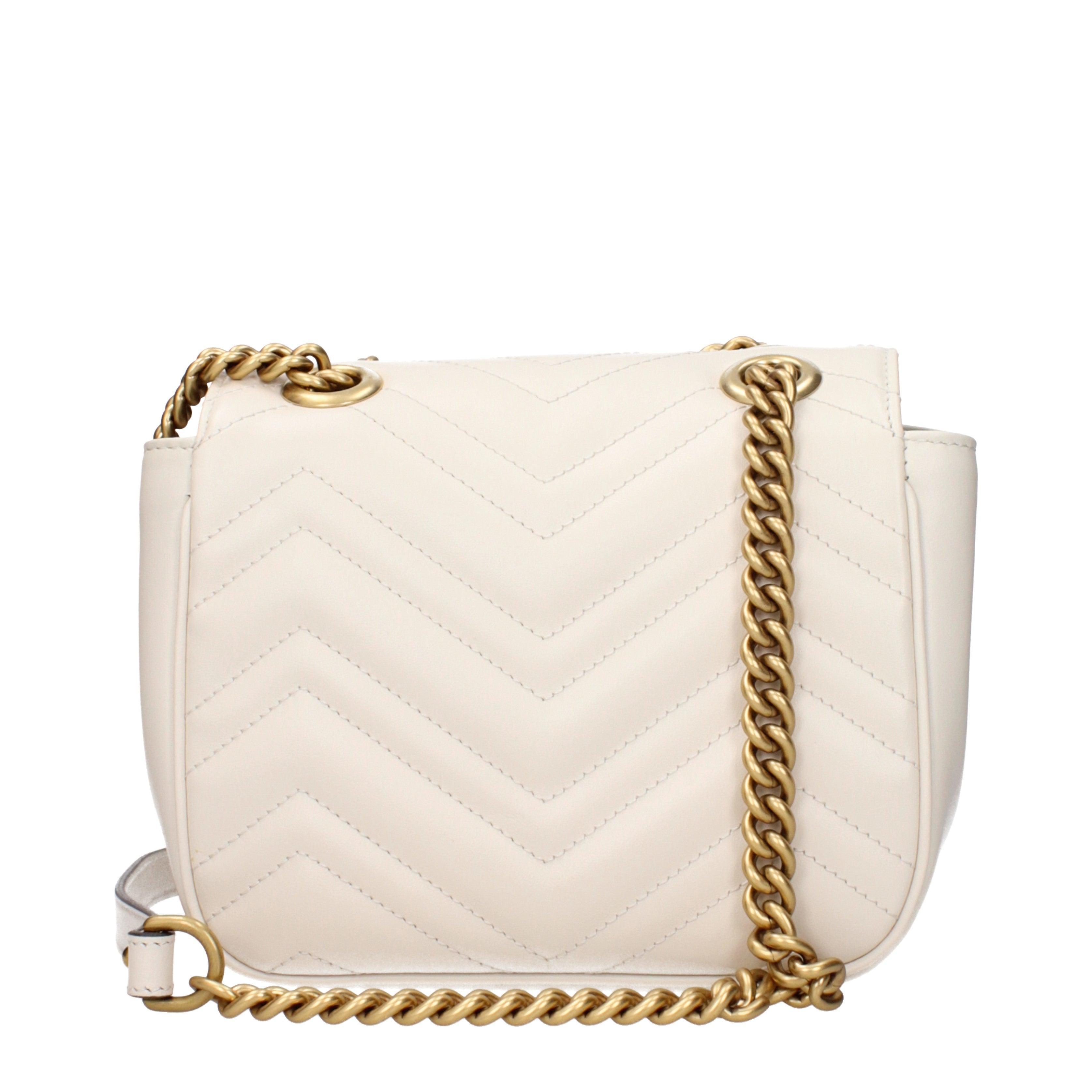 Gucci GG Marmont White Leather Shoulder Bag