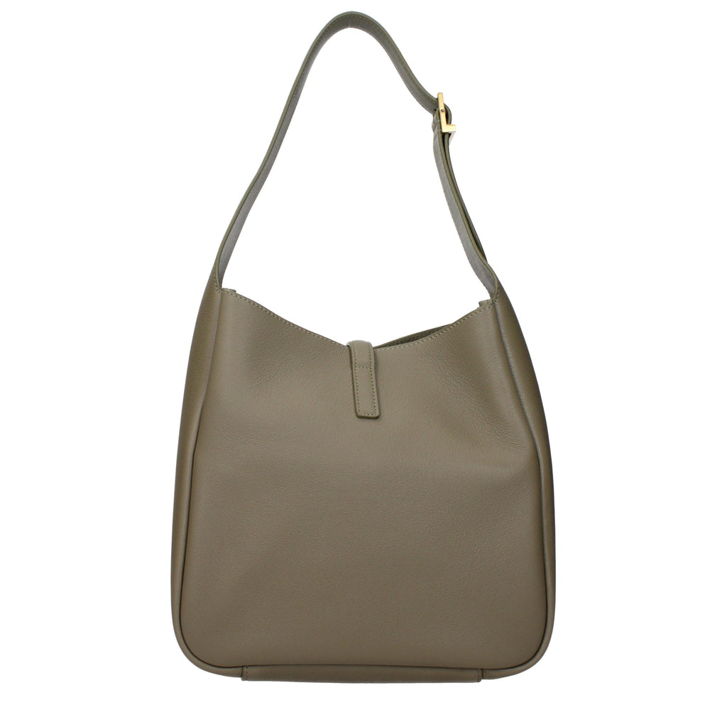 Saint Laurent Le 5 À 7 Hobo Bag Verde Muschio Leather