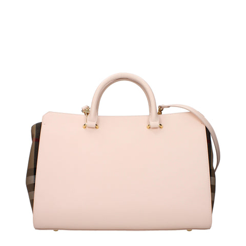 Burberry Banwell Top Handle Bag – Pink & Beige Leather