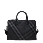 Burberry Signature Check Business Bag – Grigio/Argento
