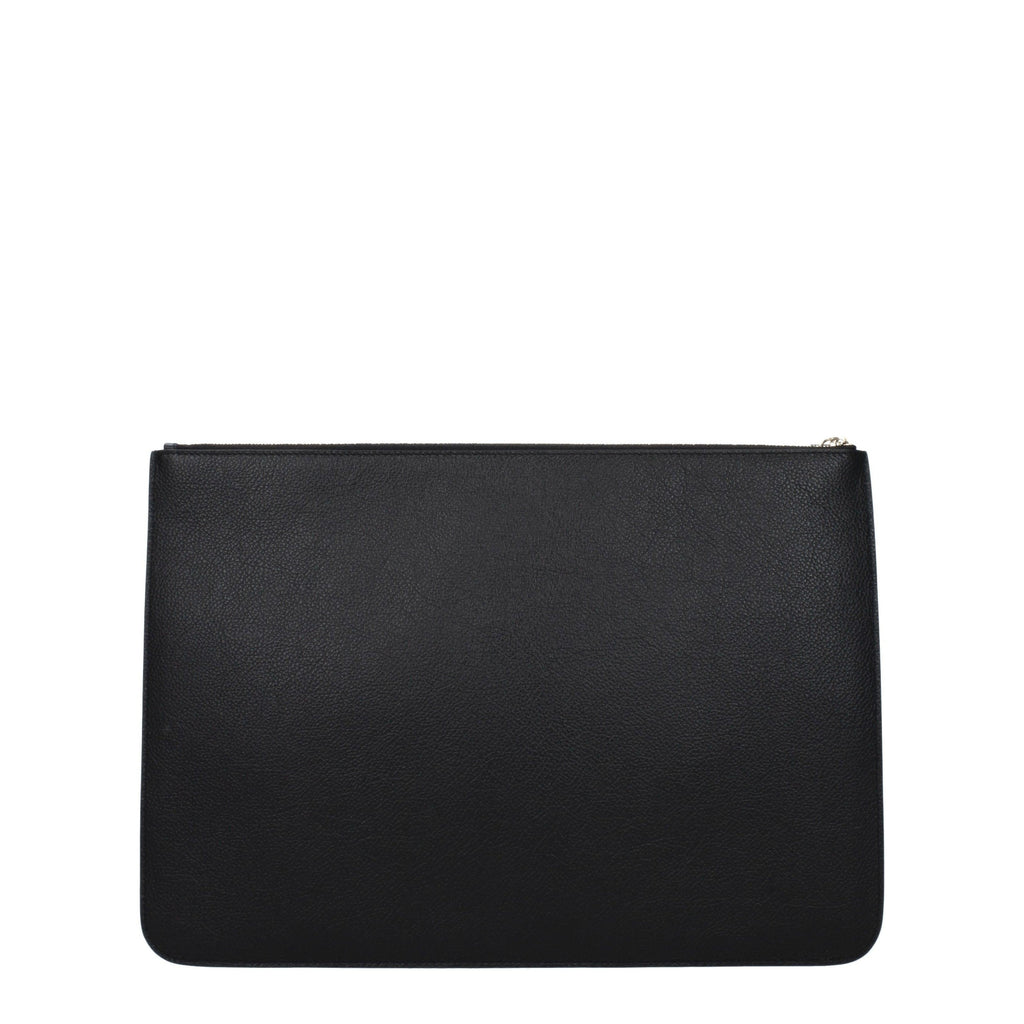 Balenciaga Large Leather Clutch Bag – Black